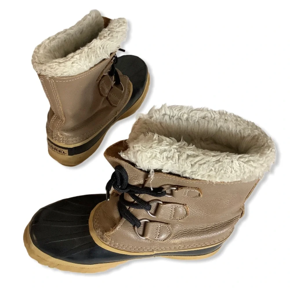 SOREL VTG‎ Manitou Leather Wool Lined Duck Boots 6